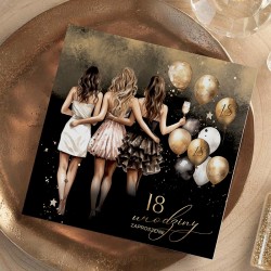 ZAPROSZENIA na 18 urodziny Girl Glittery 10szt (+koperty)