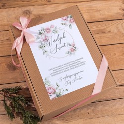 KOSZ prezentowy świąteczny dla Niej Z PODPISEM Różowy GIGA BOX LIMITED