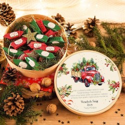 KOSZ prezentowy świąteczny firmowy z krówkami z ŻYCZENIAMI od Ciebie Red&Green