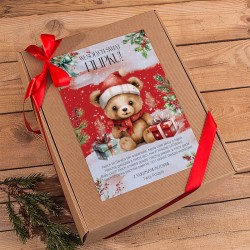 PREZENT świąteczny dla dziecka Z PODPISEM Czerwony GIGA BOX