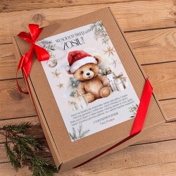 PREZENT świąteczny dla dziecka Z PODPISEM Beżowy GIGA BOX