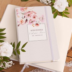PREZENT dla Mamy notatnik Z IMIENIEM Różowe Kwiaty II 80 kartek czystych