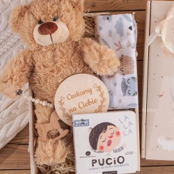 PREZENT na Baby Shower dla dziecka z maskotką i książeczką Pucio DD2