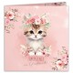 ZAPROSZENIA na urodziny dziewczynki Kotek w kwiatach 10szt (+koperty)