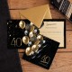 ZAPROSZENIA na 40 urodziny Black&Gold Balloons 10szt (+koperty)