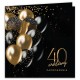 ZAPROSZENIA na 40 urodziny Black&Gold Balloons 10szt (+koperty)