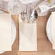 ZESTAW dekoracji stołu na Komunię Białe Róże serwetki+bieżnik+kieszonki MEGA