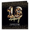 ZAPROSZENIA na 18 urodziny Gold Neon Disco 10szt (+koperty)