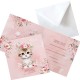 ZAPROSZENIA na Roczek dziewczynki Kotek w kwiatach 10szt (+koperty)