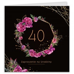 ZAPROSZENIA na 40 urodziny Boho 10szt (+koperty)