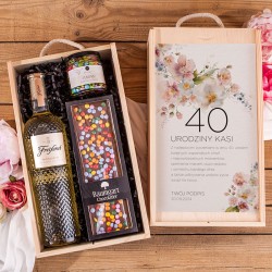 Ekskluzywny PREZENT na 40 urodziny Z IMIENIEM Kolorowa słodycz