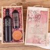 PREZENT na 40 urodziny dla kobiety w skrzyni Z PODPISEM Wino bezalkoholowe Pink&Black