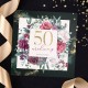 ZAPROSZENIA na 50 urodziny burgundowe róże 10szt (+koperty)