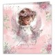 ZAPROSZENIA na Chrzest dziewczynki różowe z aniołkiem 10szt (+koperty)