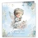 ZAPROSZENIA na Chrzest chłopca błękitne z aniołkiem 10szt (+koperty)