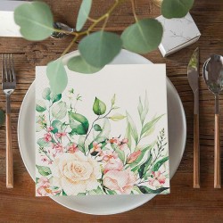 ZESTAW dekoracji stołu serwetki+kieszonki+bieżnik Pudrowe Kwiaty NEW
