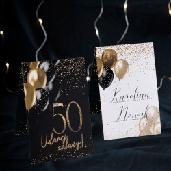 WINIETKI na 50 urodziny czarno-złote 10szt