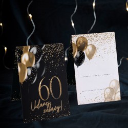 WINIETKI na 60 urodziny czarno-złote 10szt