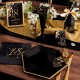 DEKORACJA stołu na 18 tabliczka złoto-czarna Balloons (+złota metalowa ramka)