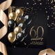 KARTKA życzenia na 60 urodziny czarno-złota (+koperta)