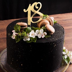 TOPPER na tort na 18 urodziny Złoty