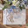 KSIĘGA Pamiątkowa na Baby Shower chłopca Z IMIENIEM Miś i baloniki (+biała wstążka)