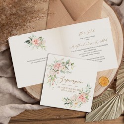 ZAPROSZENIA na Rocznicę Ślubu personalizowane Kwiaty Rustykalne (+koperty)