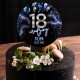 TOPPER na tort na 18 urodziny chłopaka Z IMIENIEM czarno-granatowe