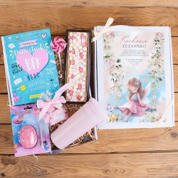 PREZENT na urodziny dla dziewczynki Zestaw kreatywny z pamiętnikiem i kubkiem termicznym