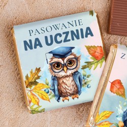 CZEKOLADKI prezent na pasowanie na ucznia Z PODPISEM 10szt