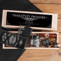 PODZIĘKOWANIE dla Świadka w skrzyni Z PODPISEM Słodki zestaw z whisky Jack Daniels