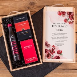 Oryginalny PREZENT dla Teściowej w skrzyni Z IMIONAMI Elegant Red