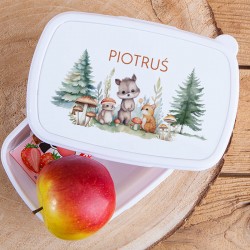 ŚNIADANIÓWKA dla dziecka lunchbox Z IMIENIEM Leśne zwierzątka