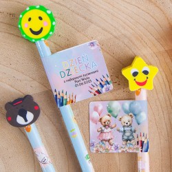 UPOMINEK na Dzień Dziecka dla młodszych dzieci Ołówek z gumką Z PERSONALIZACJĄ