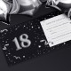 ZAPROSZENIA na 18 urodziny czarno-srebrne 10szt (+koperty)