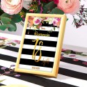 DEKORACJA stołu na urodziny tabliczka Flowers&Stripes (wpisz swoją liczbę +ramka)