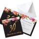 ZAPROSZENIA na 30 urodziny Boho eleganckie z kwiatami 10szt (+koperty)