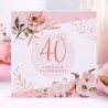 ZAPROSZENIA na 40 urodziny Rosegold Flowers 10szt (+koperty)