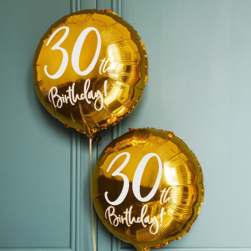 Balony foliowe na 30 urodziny 