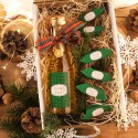 KOSZ prezentowy świąteczny wino musujące+krówki z ŻYCZENIAMI od Ciebie Zielony