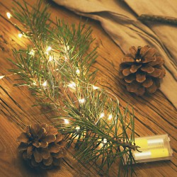 DRUCIK świetlny microLED dekoracja świąteczna na baterie 1m 20ledów
