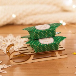 PREZENT świąteczny Sanki z krówkami Zielone Święta