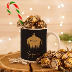 KUBEK świąteczny na prezent + cukierki Z IMIENIEM Eleganckie Święta W OPAKOWANIU