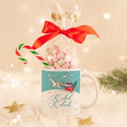 KUBEK świąteczny na prezent + pianki Marshmallow Z IMIENIEM Christmas Unicorn