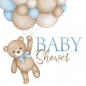 Baby Shower chłopca Miś i baloniki