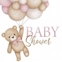 Baby Shower dziewczynki Miś i baloniki