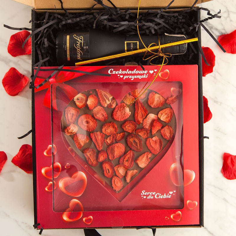Box z czekoladowym sercem
