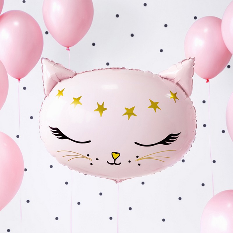 Balon foliowy kotek różowy