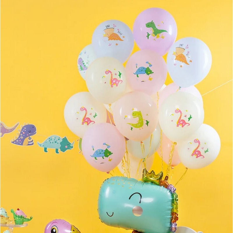 Balony na urodziny dinozaury kolorowe