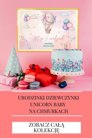 Dekoracje na Urodziny dziewczynki Unicorn Baby